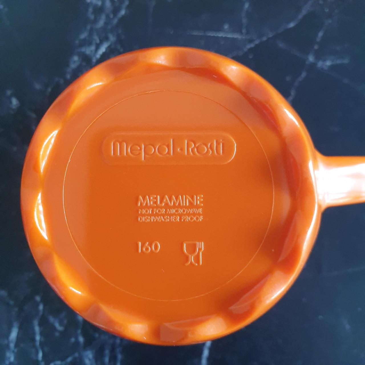 4 Vintage Mepal Rosti oranje koffiekopjes