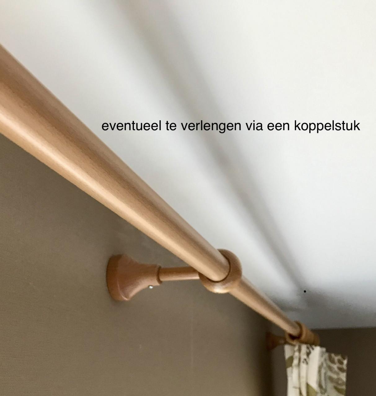 Gordijnroede voor ringen beukenhoutt 122 cm