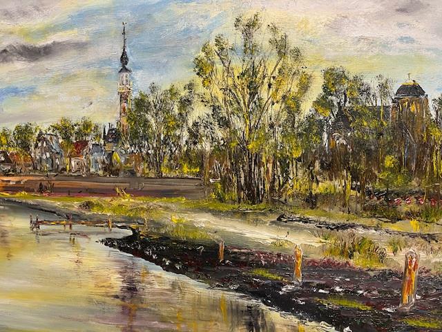 Veere  olie verf 60 x 80 cm  doek Jac Caljouw Arnemuiden