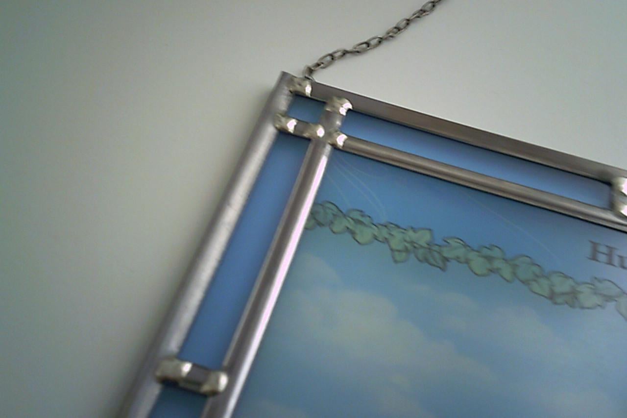 GLAS IN LOOD raam ... met ophangketting.