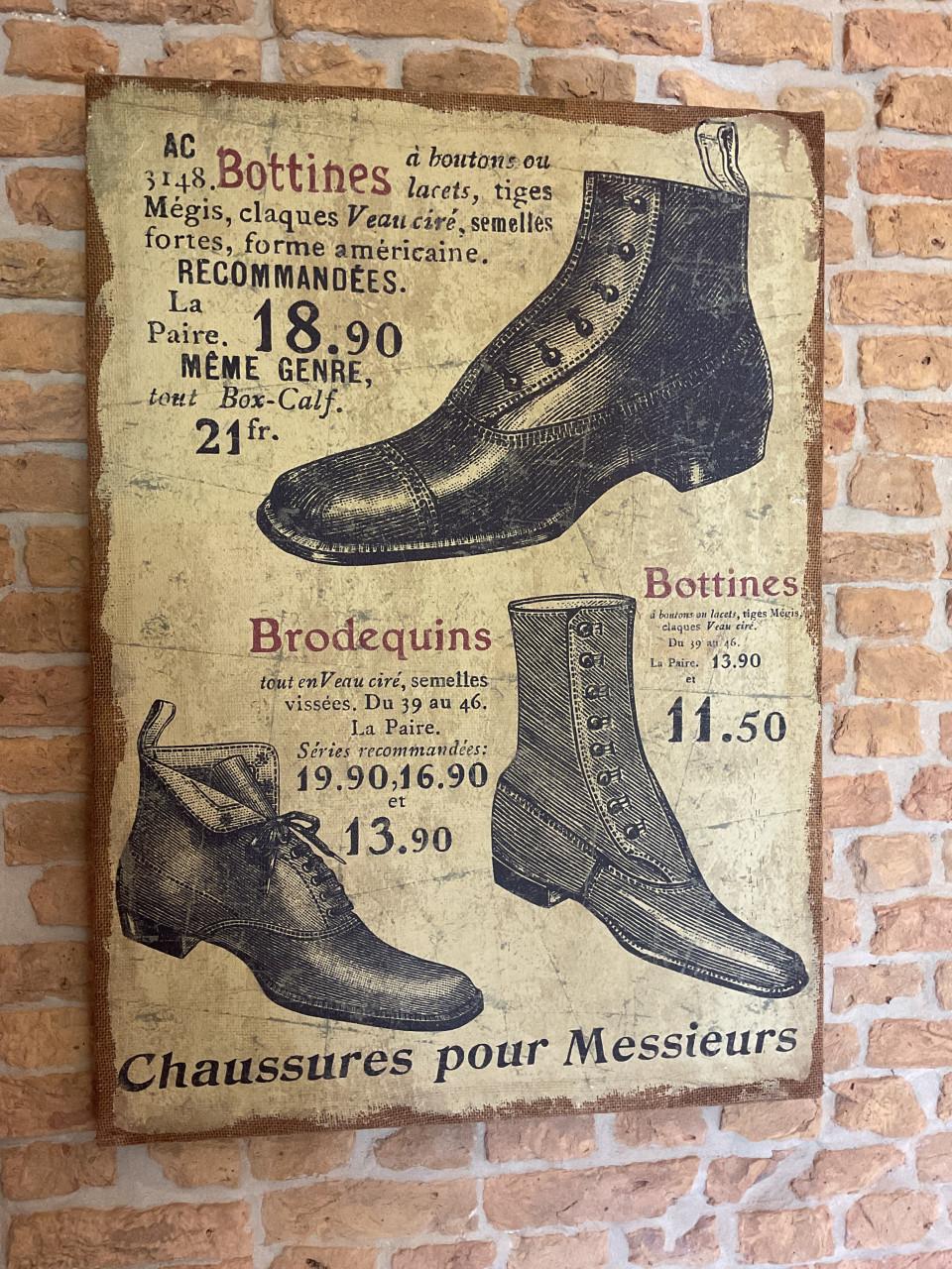 Antieke schoenenreclame