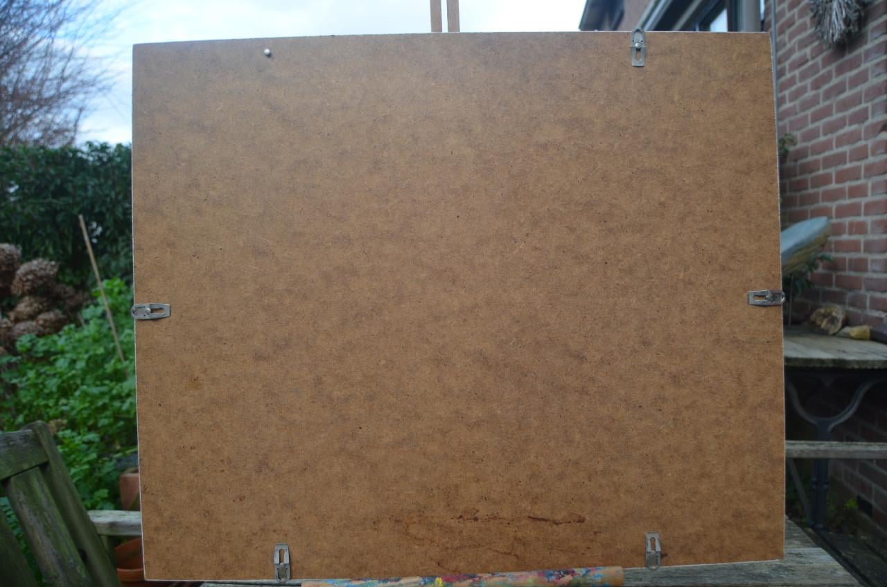 Aquarel skyline van Veere gemonogrammeerd.