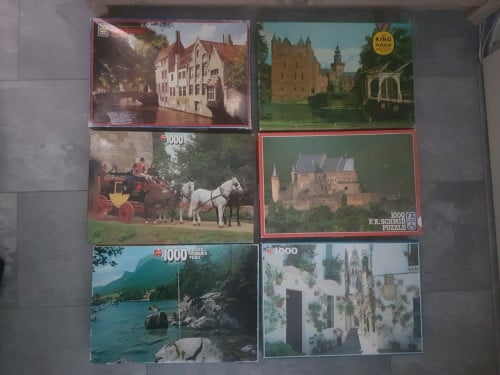 6 puzzels van 1000 stukjes