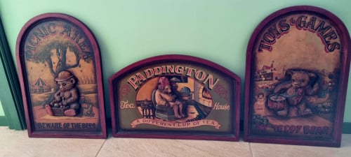 3 luik houten wandborden