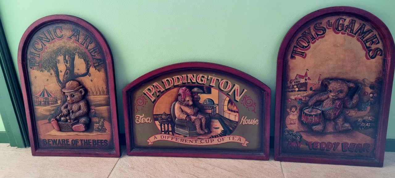 3 luik houten wandborden