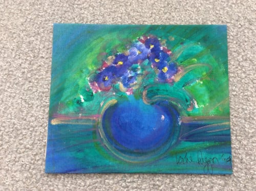 Schilderijtje. Designed and Painted by Leslie Duggan.  New Zeeland.  30x25