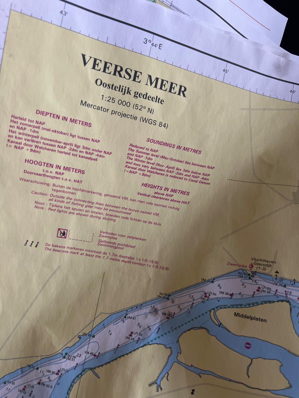 Zeekaart Oosterschelde, Veerse Meer, Grevelingenmeer