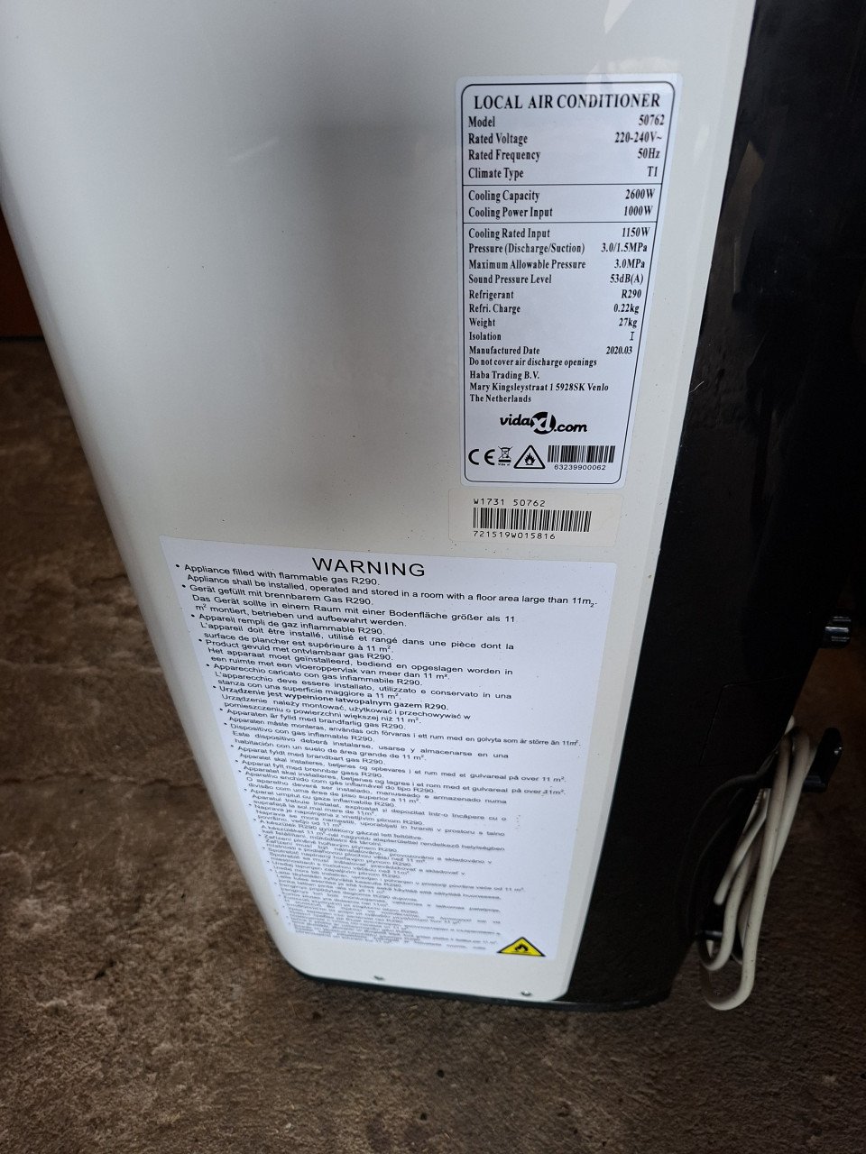 Mobiele airco nieuw