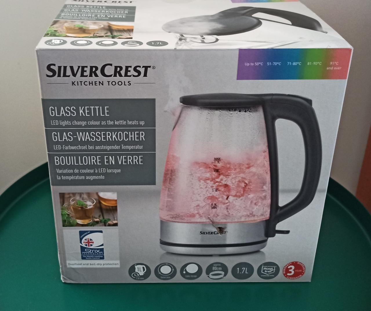 Nieuwe Silvercrest waterkoker, 3000 W, inhoud 1,7 L