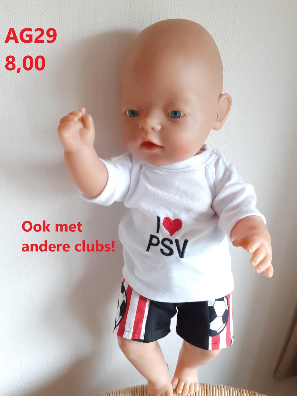 Poppenkleertjes baby born. Set PSV. Opbrengst KiKa.