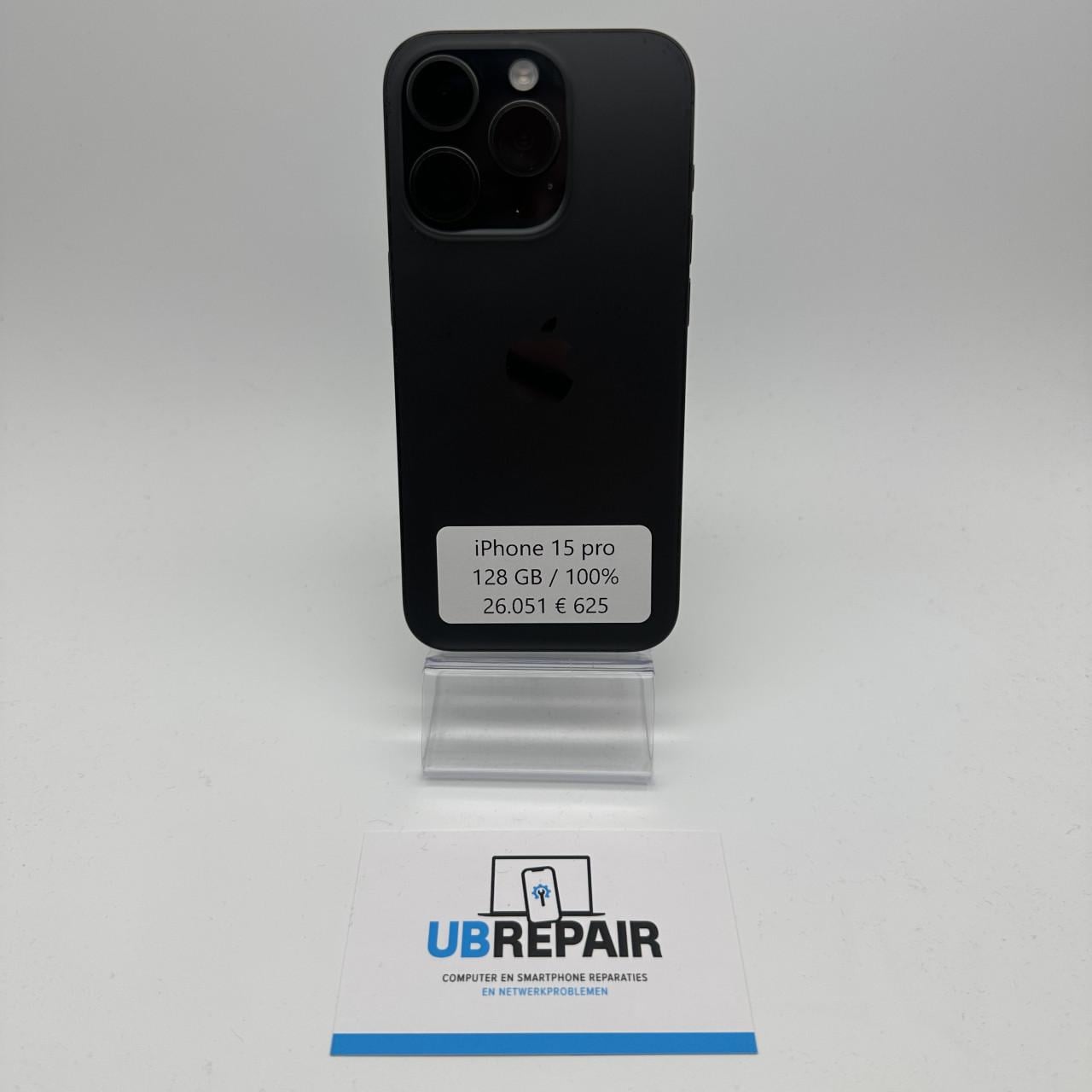 Apple iPhone 15 pro 128 GB zwart titanium