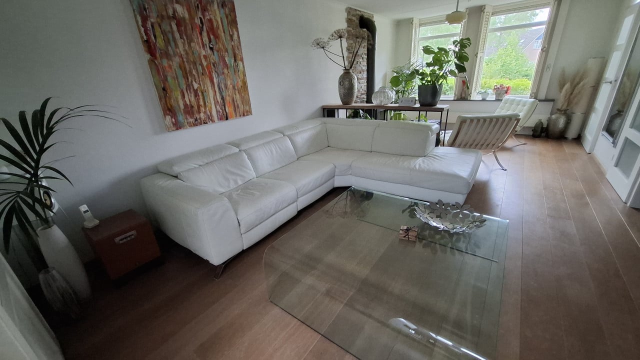 Hoekbank wit leer Natuzzi Editions