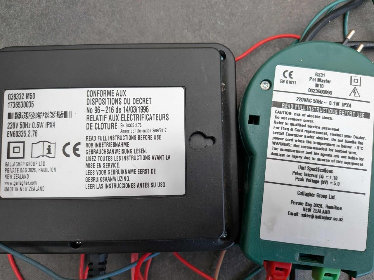 2 x schrikdraad apparaat (vijver of schutting)