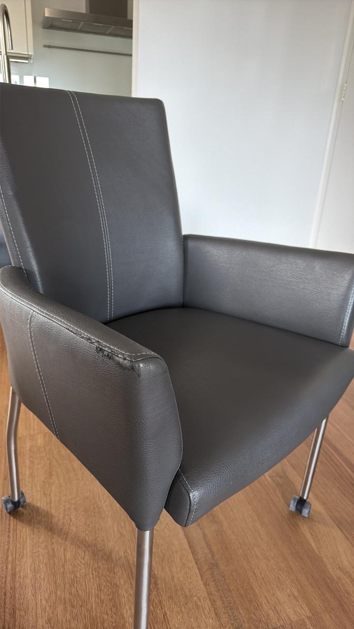 Massief houten eettafel 220x100 + 6 XOOON stoelen