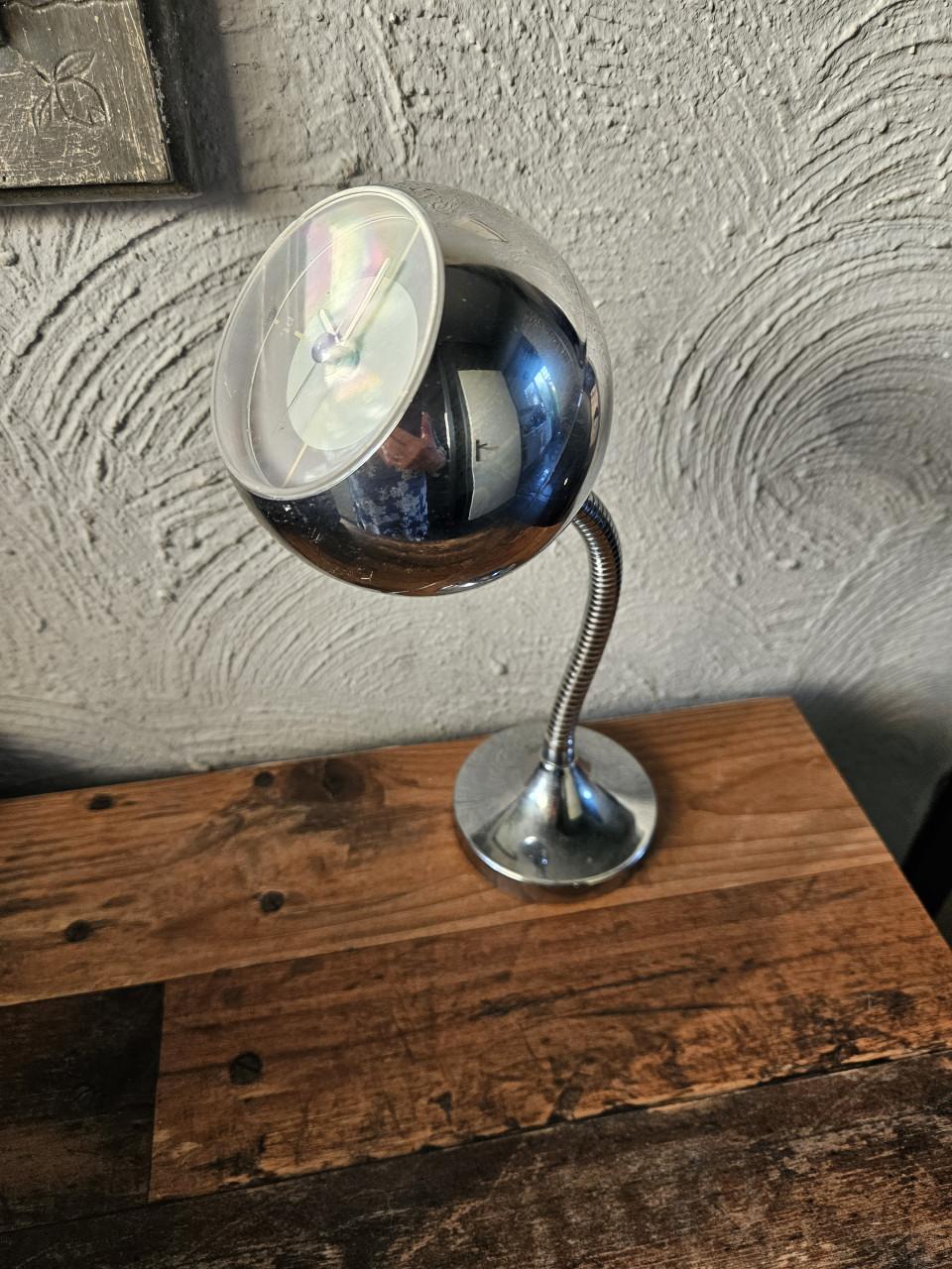 Vintage Chroom Flexibele Tafelklok - Jaren '70 Designklok