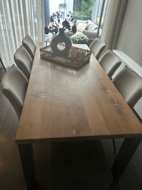 Eet en salontafel eiken