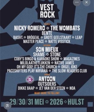 Vestrock Ticket Zaterdag te koop/te ruilen