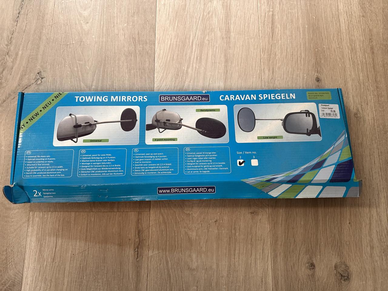 Te koop: universele 4 punts caravan spiegels