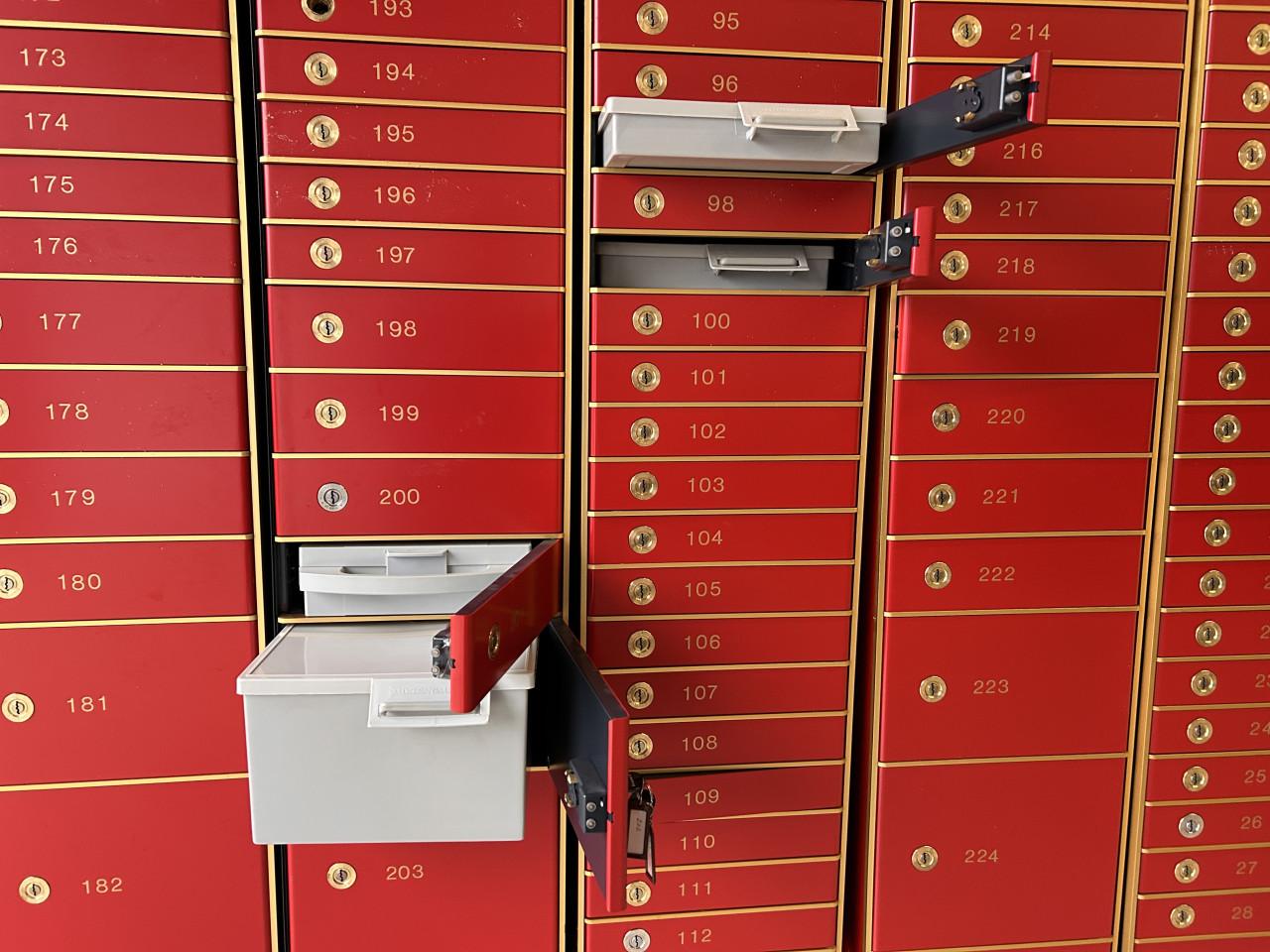 Bankkluis ijzerkasten vintage industriaal 9 stuks totaal