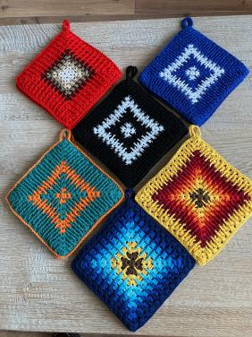 Dubbel nieuwe gehaakte pannenlappen