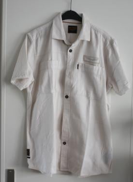 Beige wit overhemd maat L