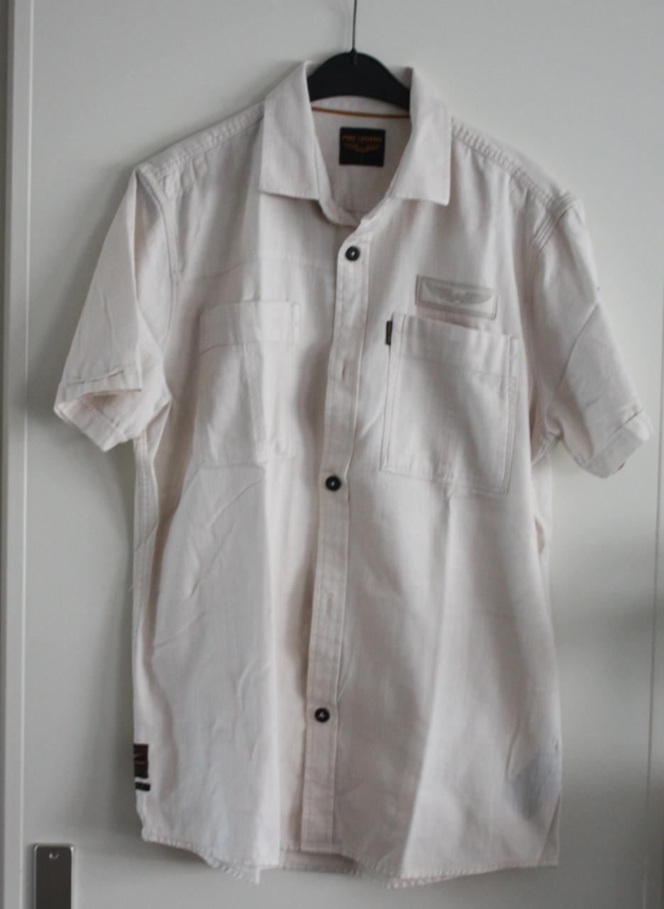 Beige wit overhemd maat L