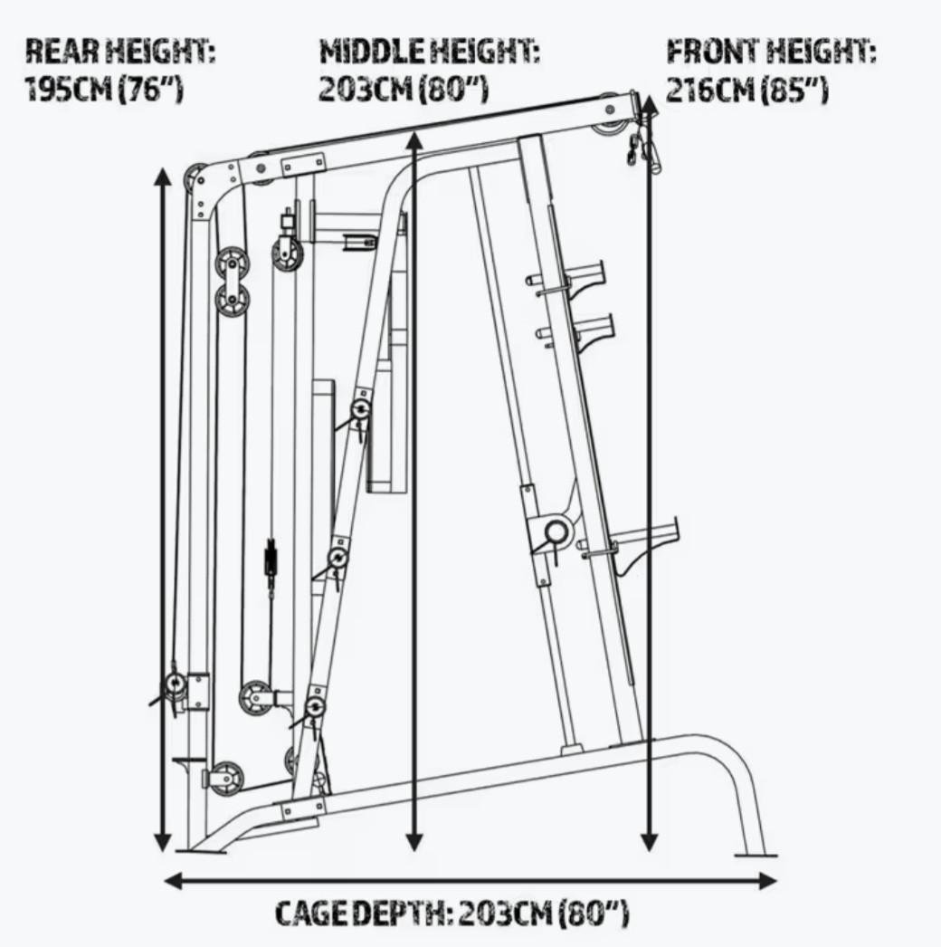 Marcy smithmachine, krachtstation