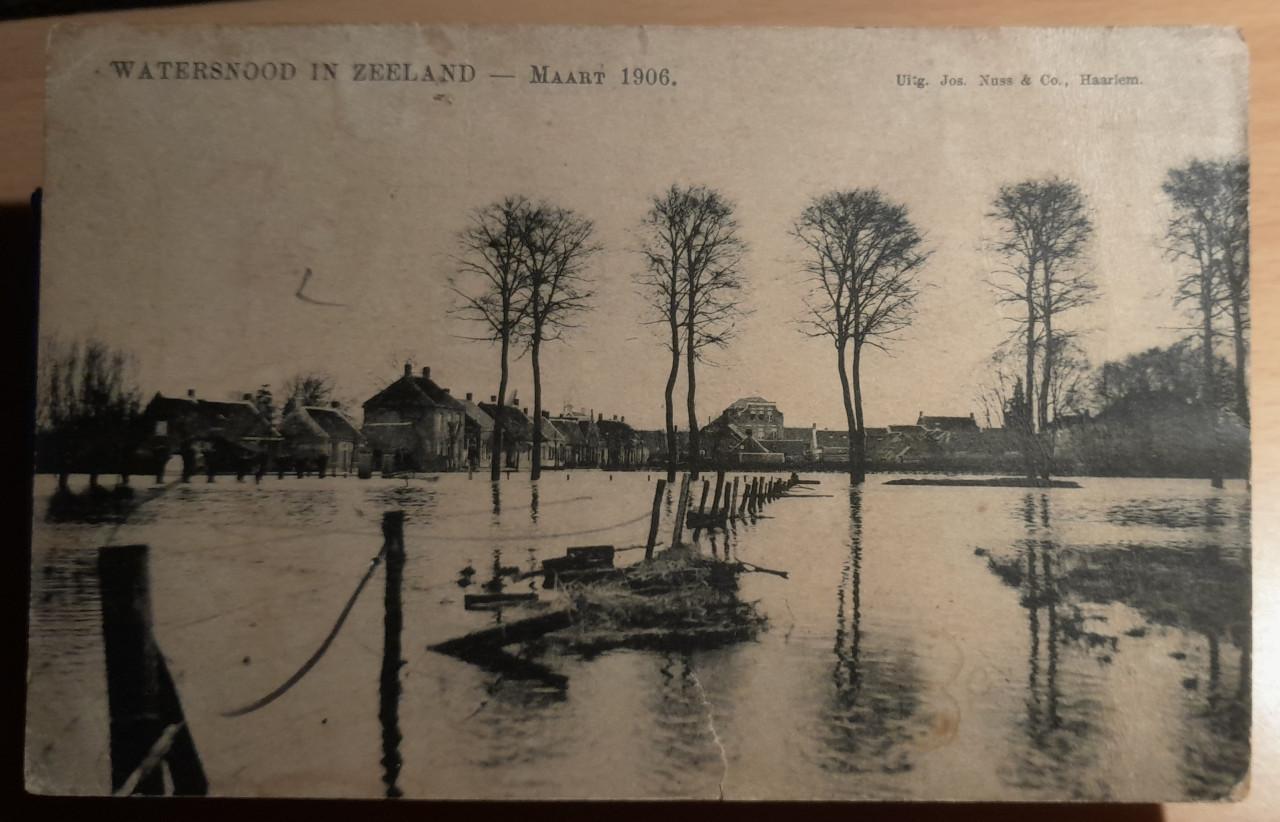 Oude foto Watersnood 1906 Zeeland