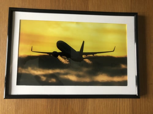 Kunststof fotolijst Boeing 737 sunset