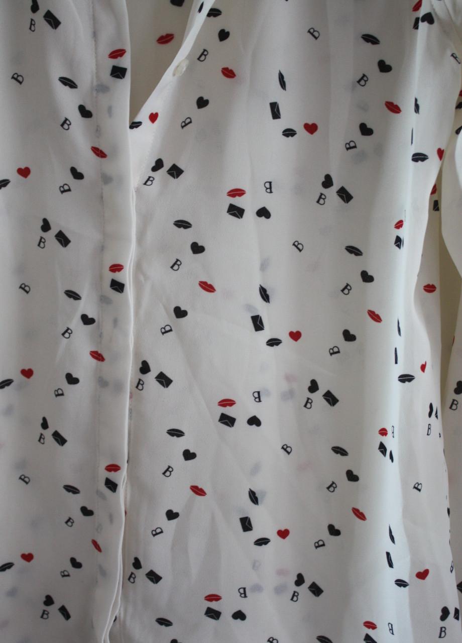 Blouse ecru met patroon maat xs