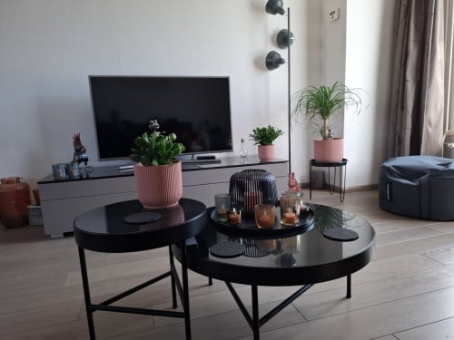 Marmeren salontafel en bijzettafel