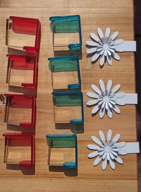 Tafelkleedklemmen (4 + 4 + 3) - alles samen voor €0,5