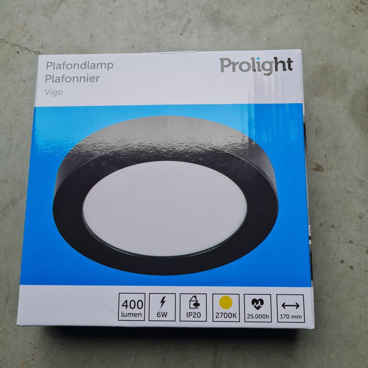Strak plafondlamp zwarte rand nieuw