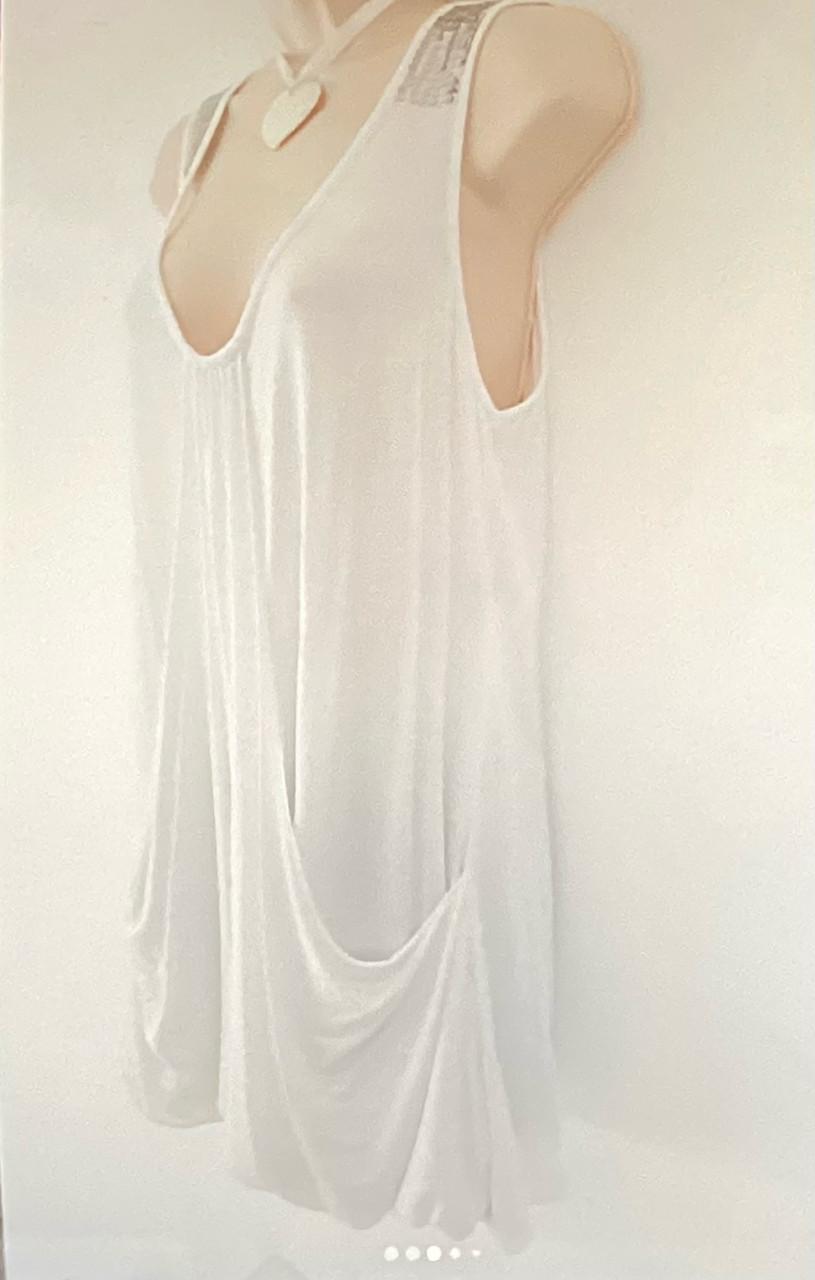 Mooi zomer tuniek met strass steentjes nieuw xl