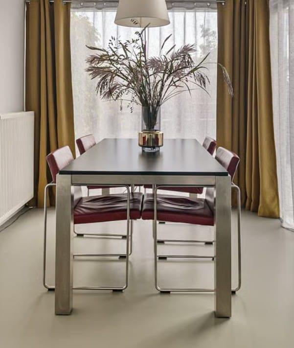 4 rood lederen Arco eettafel stoelen,