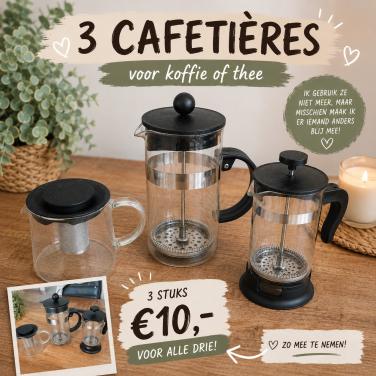 Een set van 3 thee of kofie