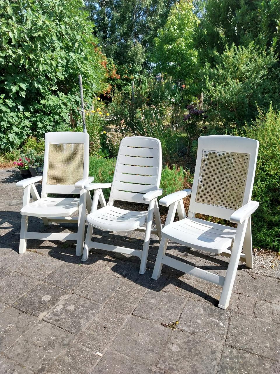 3 inklapbare Tuinstoelen