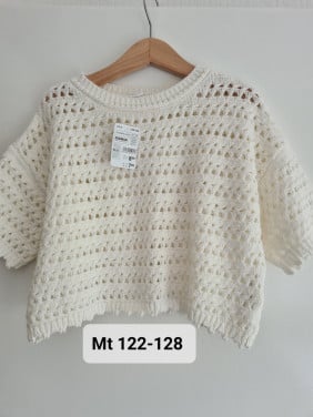 Nieuwe wit ecru gehaakt, gebreide truitje van Zeeman  Maat 122-128