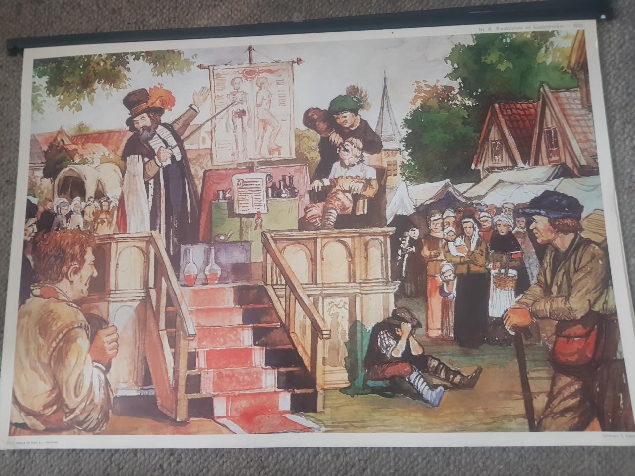 3 koffers met schoolplaten