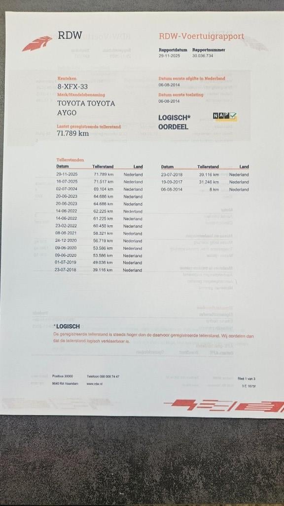 Toyota Aygo zuinige 1.0 vvt-i x-play 5drs 71.789 km ! nl auto