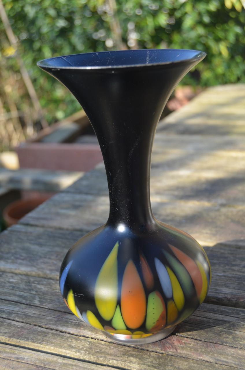 Fraaie zwarte Murano vaas, jaren '50.