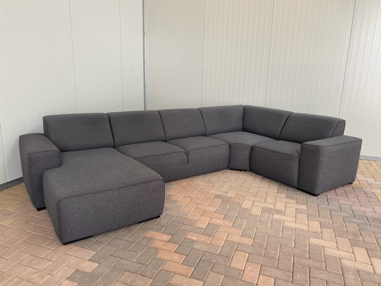 GRATIS LEVERING HEEL NL Grote Stoffen Grijs U Bankstel