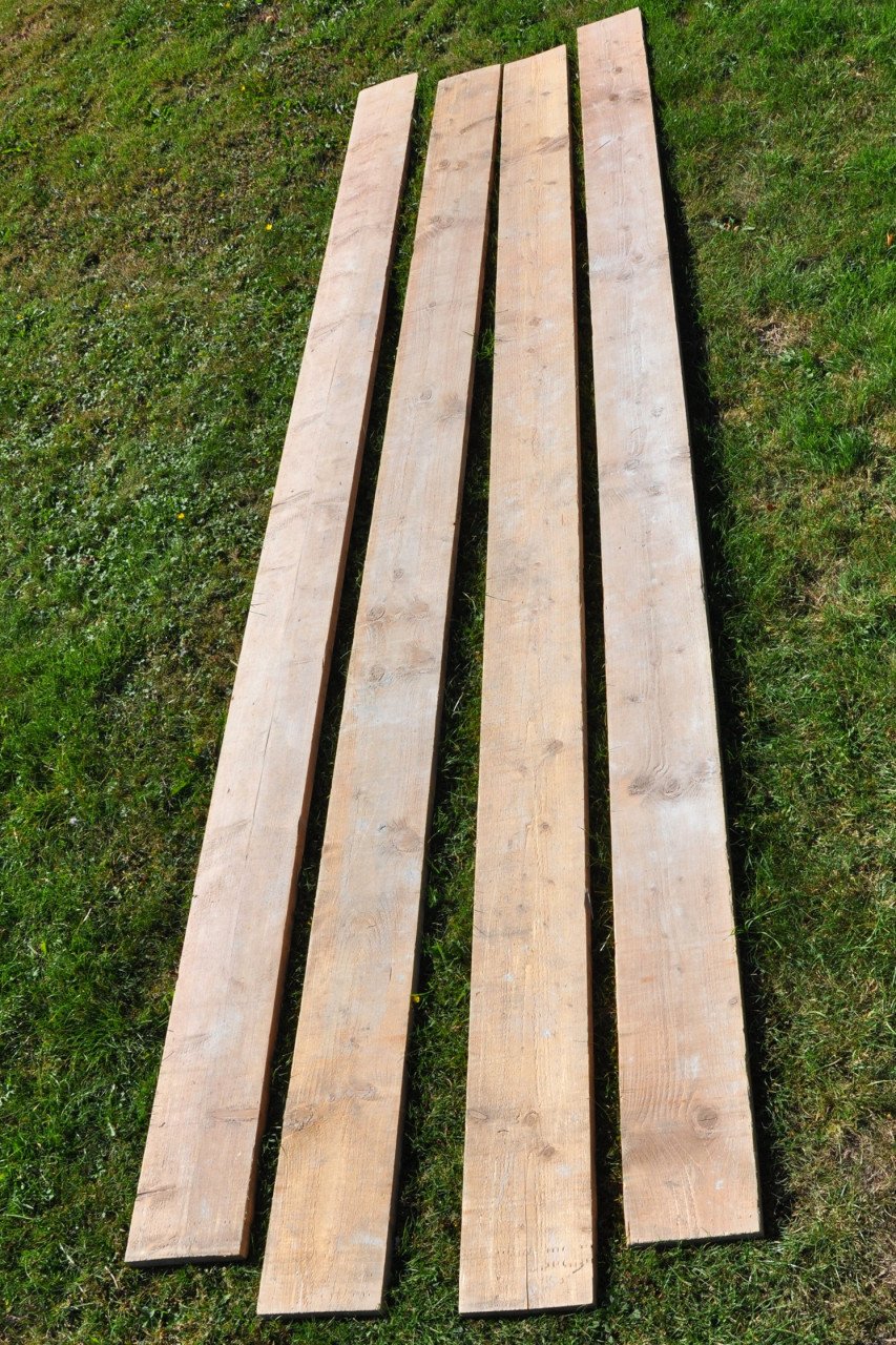 4x 360cm steigerhouten planken (32 x 200mm)