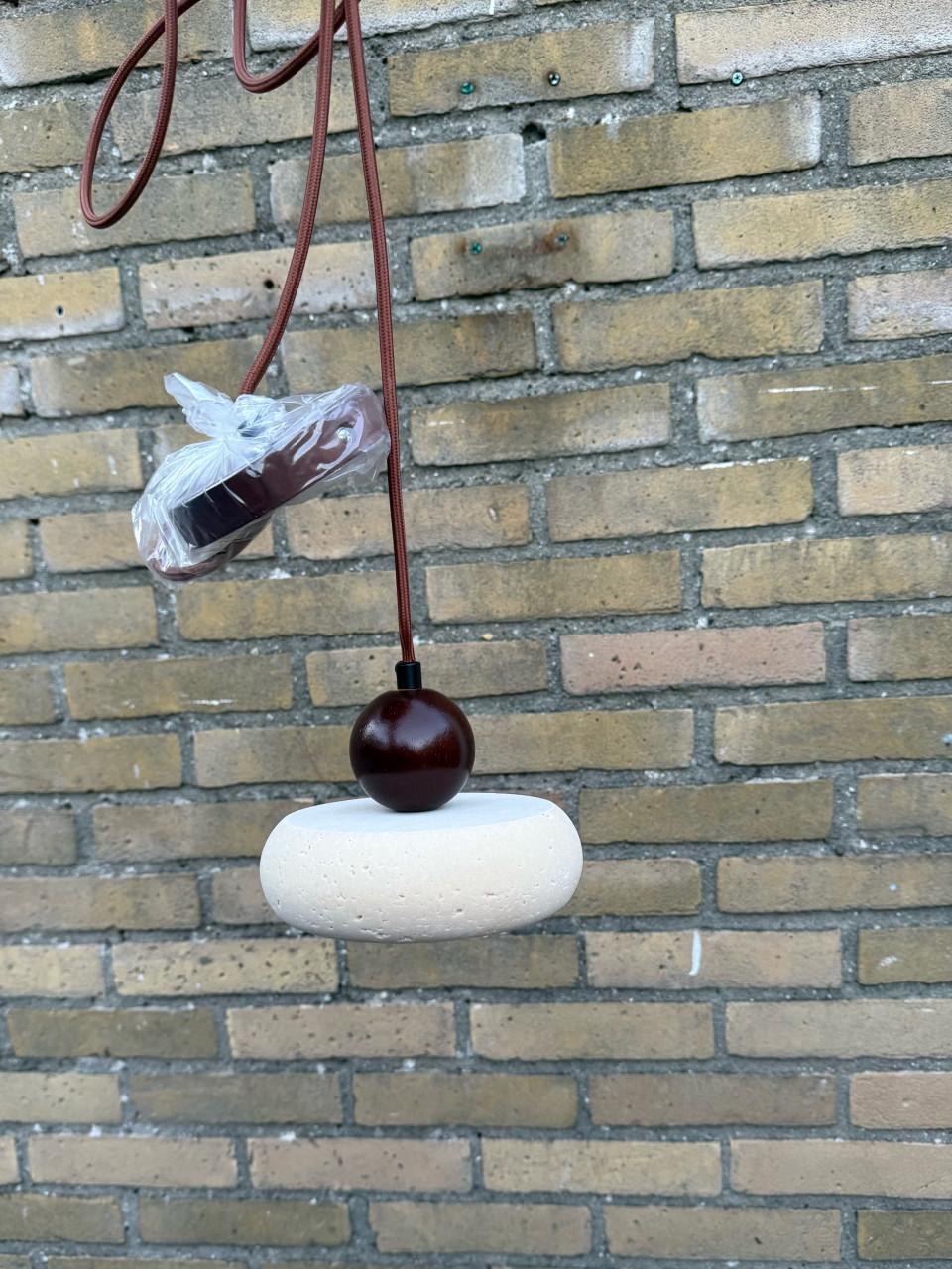 Japandi travertijn LED hanglamp