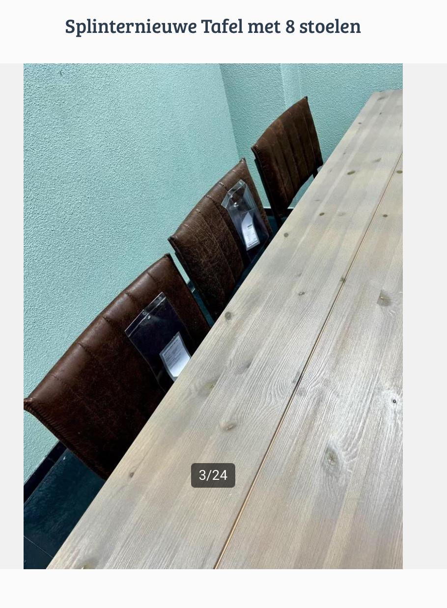 Nieuwe tafel met 8 stoelen