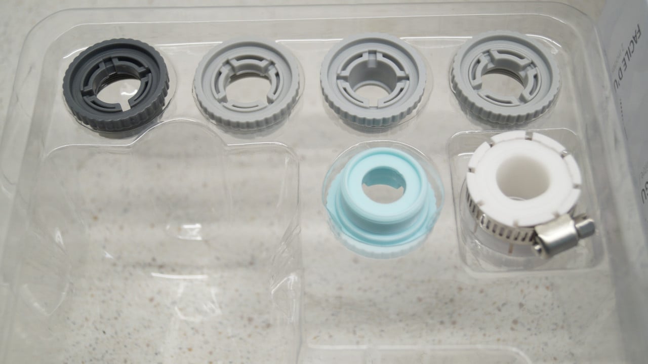 Puramane waterfilter voor op de kraan met 2 extra filters.