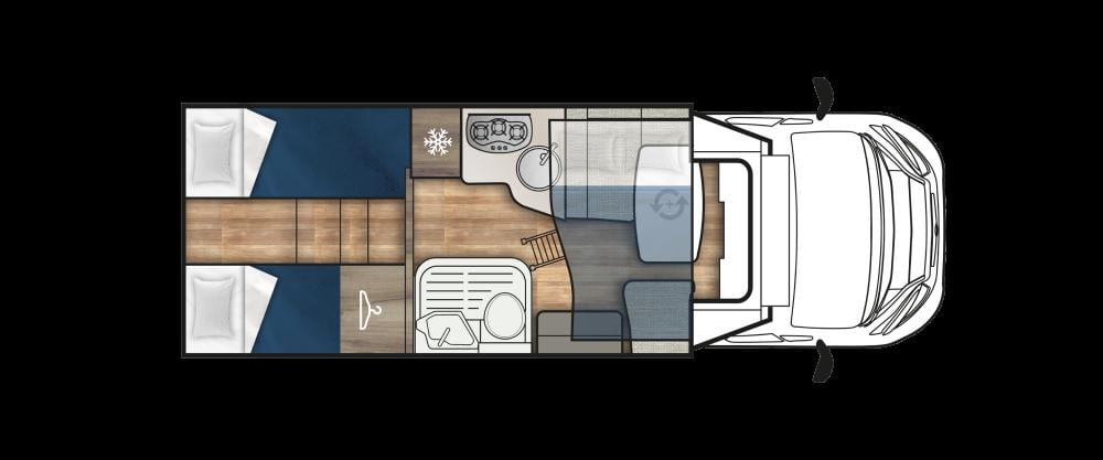 Elnagh T-Loft 529 - Luxe camper met Lengtebedden - 6,99 m - 2023