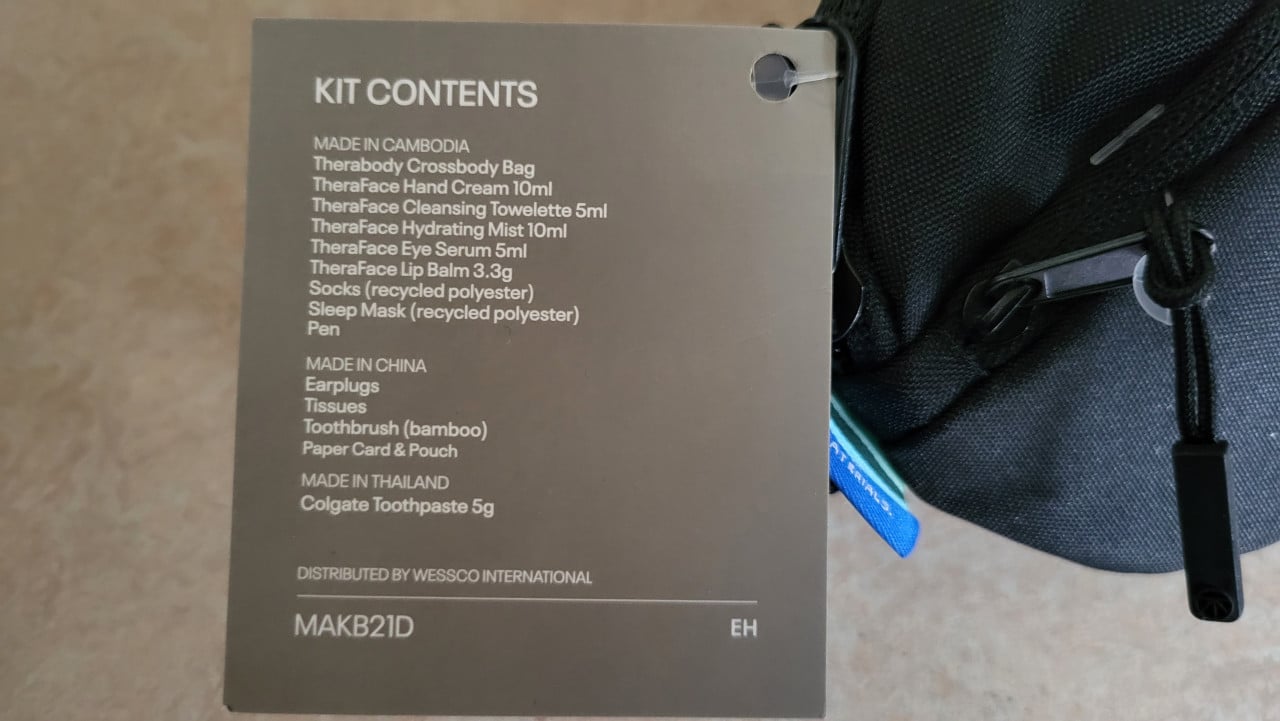 United Airlines Therabody amenity kit cross body tas - NIEUW