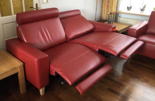 Bank rood leer relax