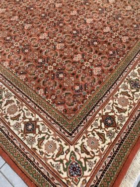 🧡✨Waanzinnig Mooi Handgeknoopt Oranje/Groen Vintage Vloerkleed🧡✨